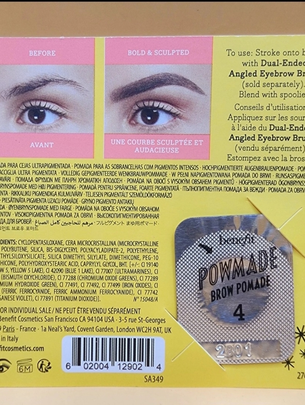 49 pc POWmade Waterproof Brow Pomade -4 Warm Deep Brown 0.15g Benefit Cosmetics - Picture 2 of 2